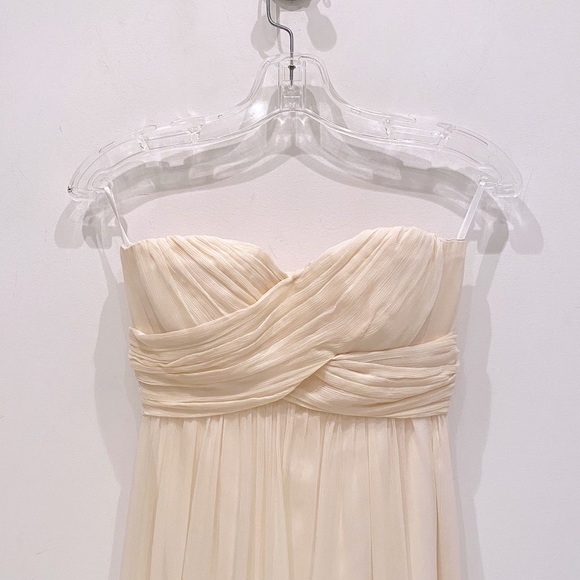 J.Crew Cream Chiffon Strapless Dress - Size 0 - Picture 3 of 8